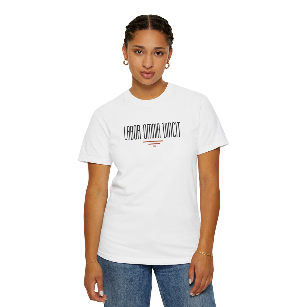 Women 's "Labor Omnia Vincit " - "Work conquers all" T-shirt