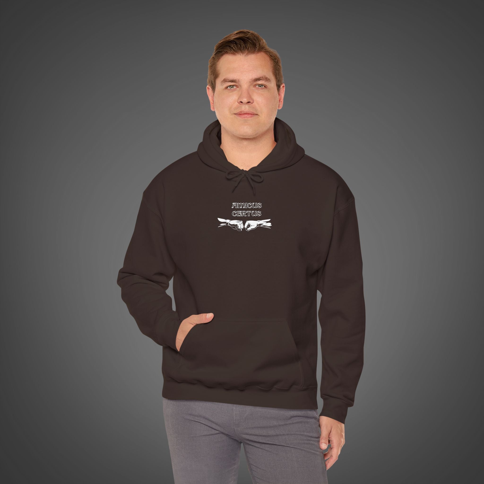 Men's "Amicus certus in re incerta cernitur - "A true friend is known in time of need" Hoodie