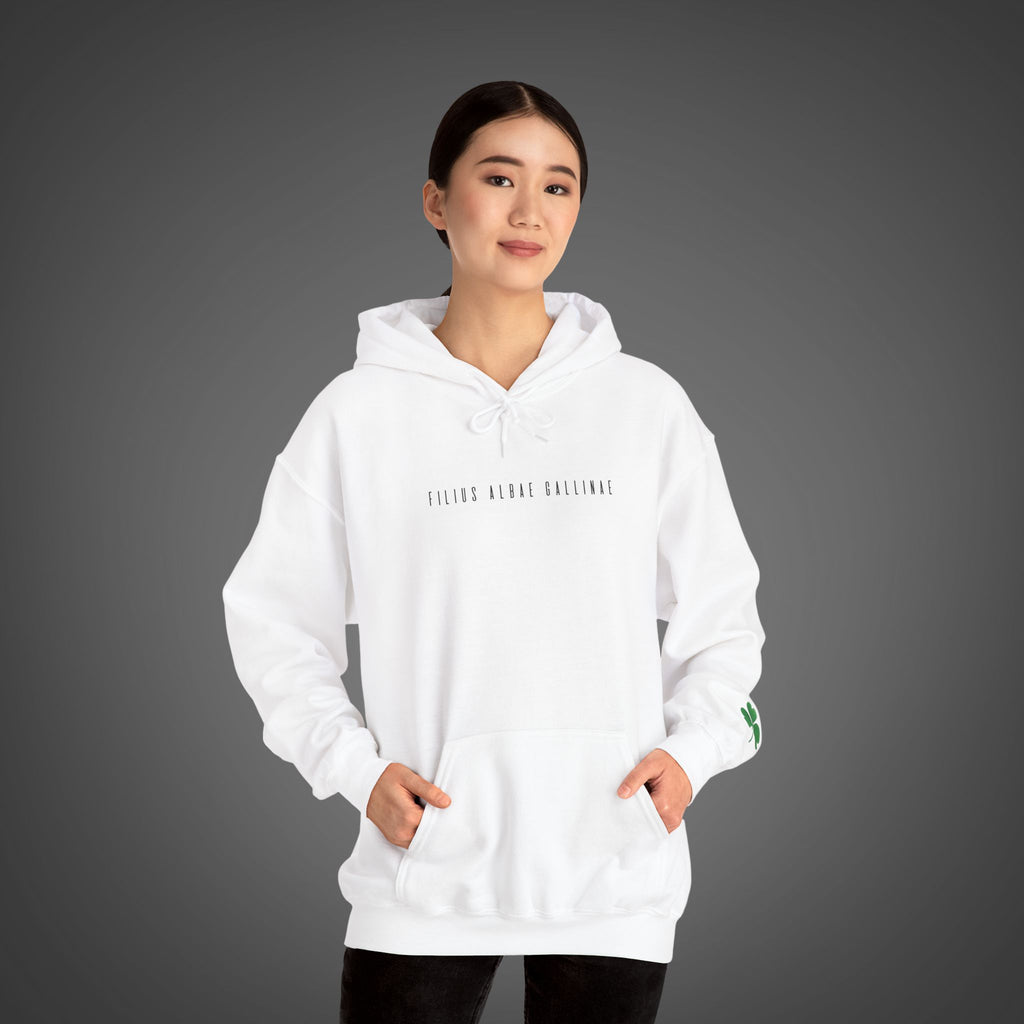 Women's "Filius albae gallinae" - "A child of the white hen" Hoodie
