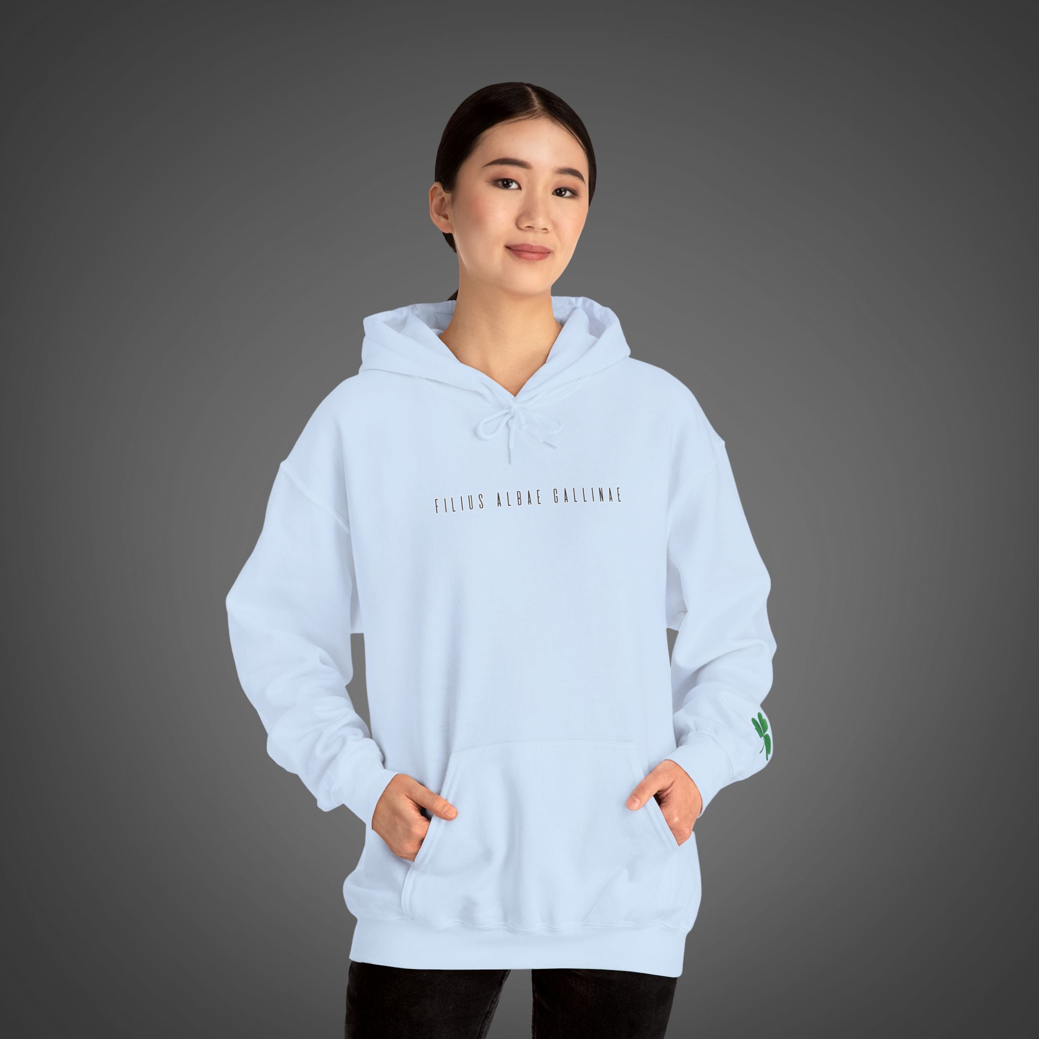 Women's "Filius albae gallinae" - "A child of the white hen" Hoodie