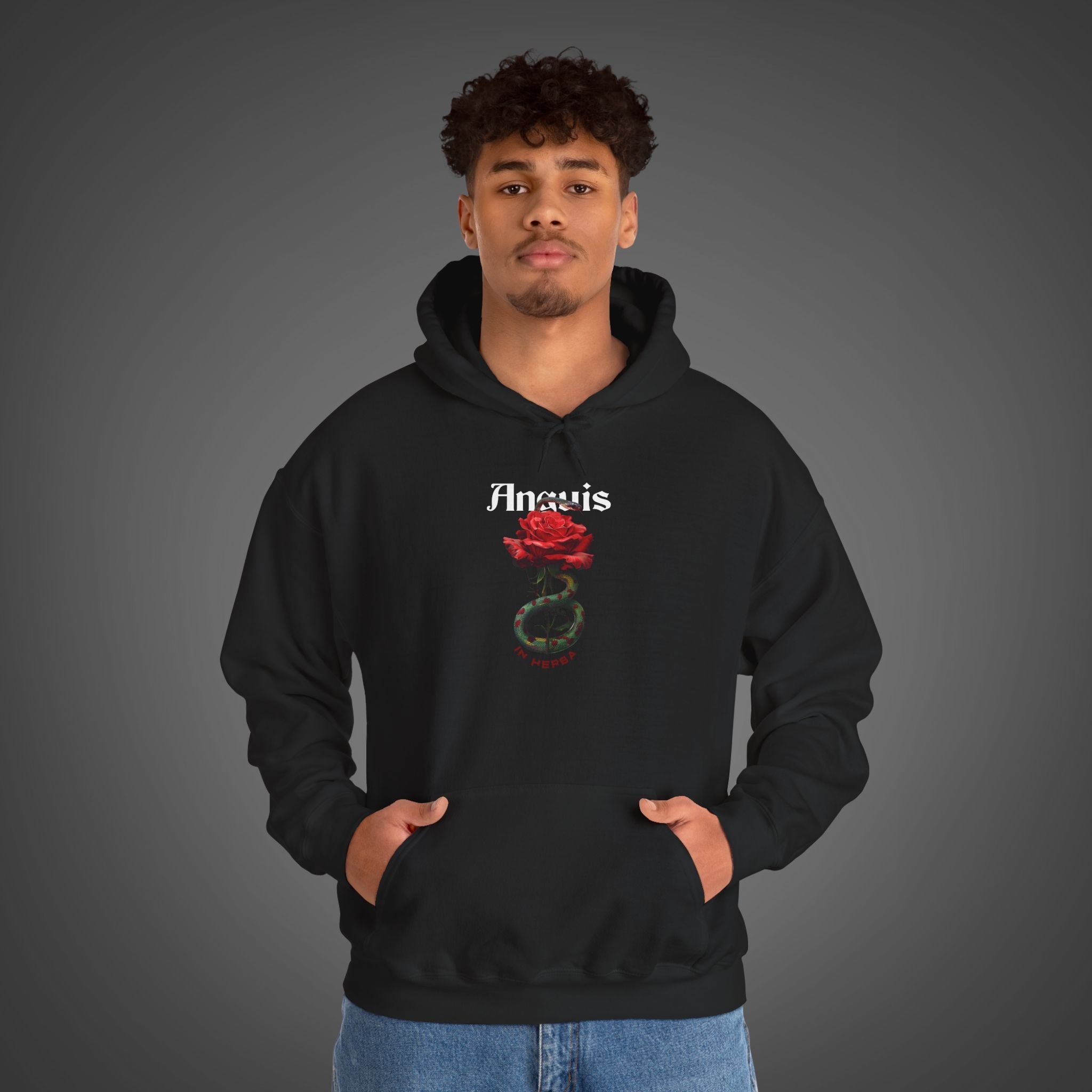 Men's "Anguis in herba" - "A snake in the grass"(hidden danger)  Hoodie