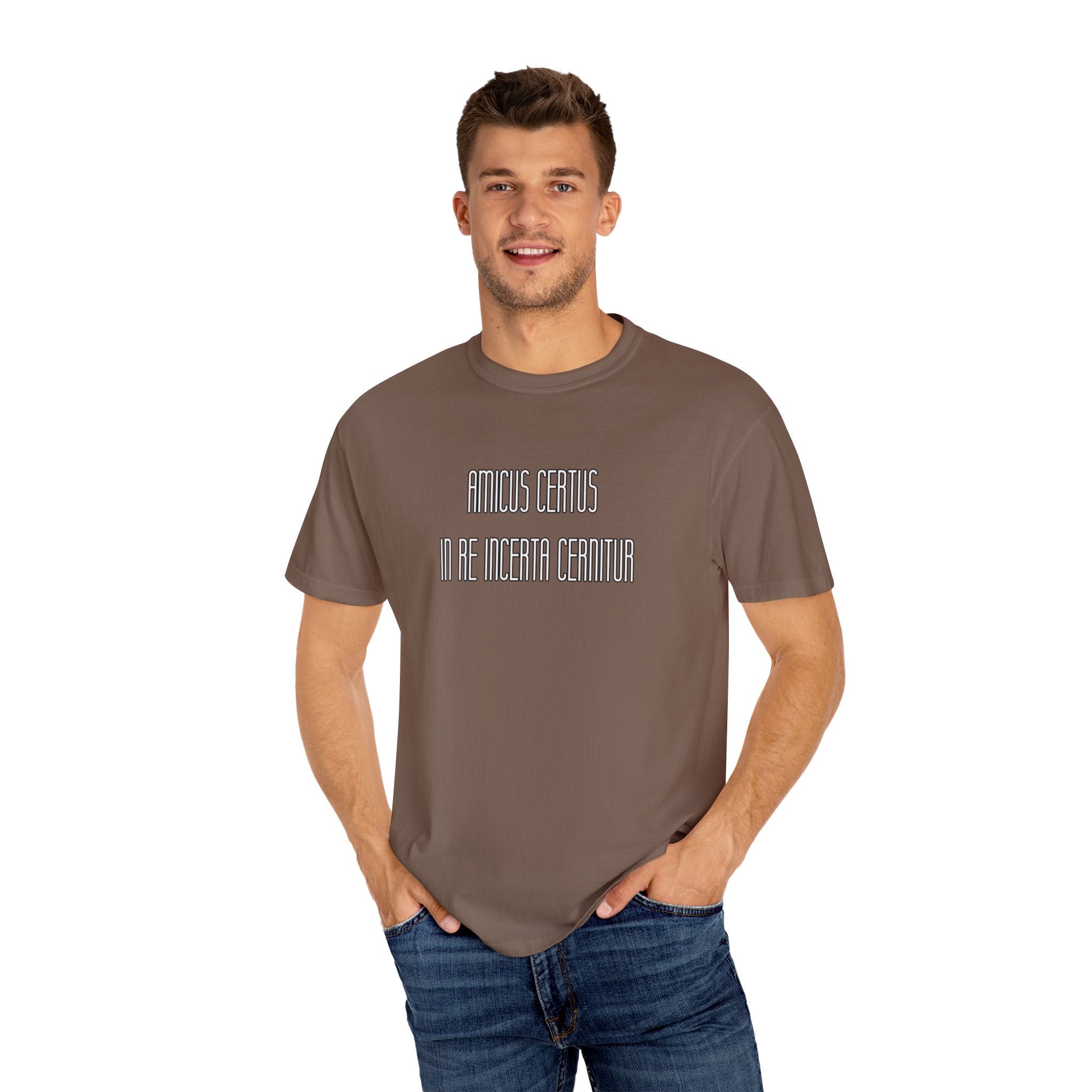 Men's "Amicus certus in re incerta cernitur - "A true friend is known in time of need" T-Shirt