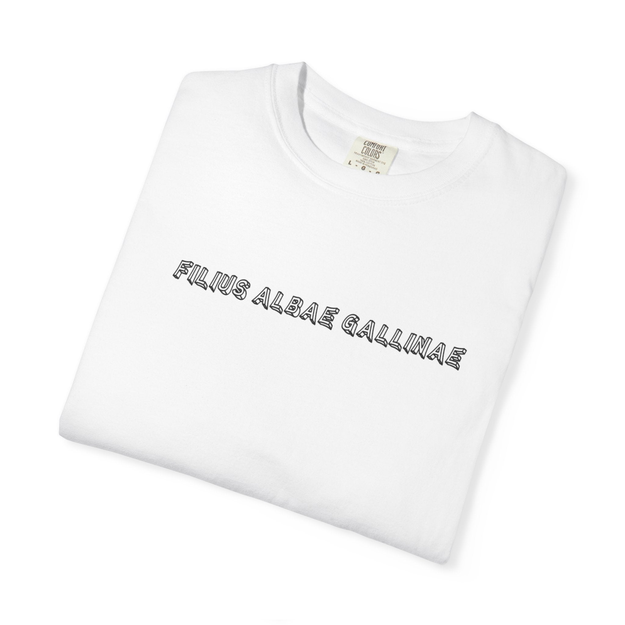 Men's "Filius albae gallinae" - "A child of the white hen" T-Shirt