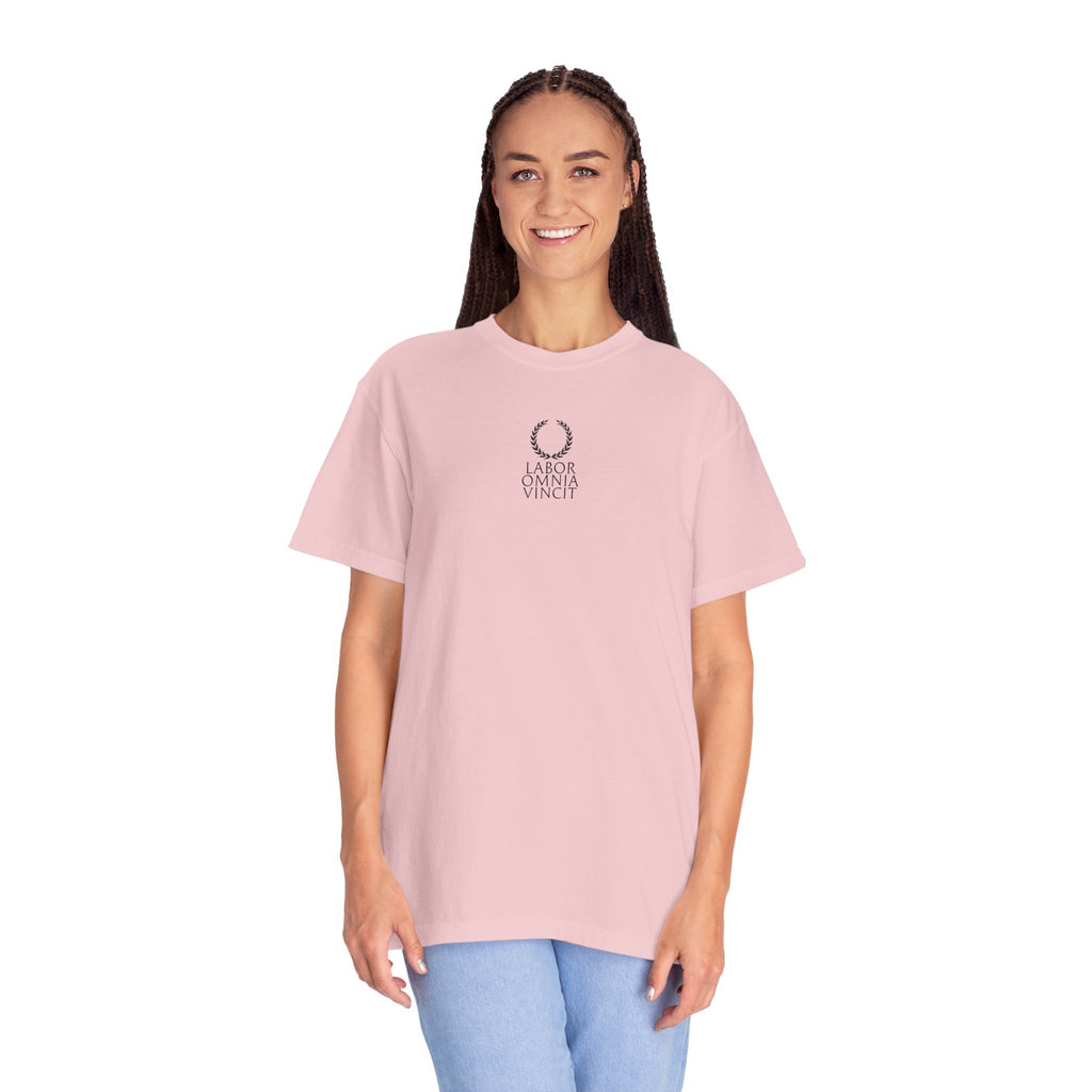 Women 's "Labor Omnia Vincit " - "Work conquers all" T-shirt