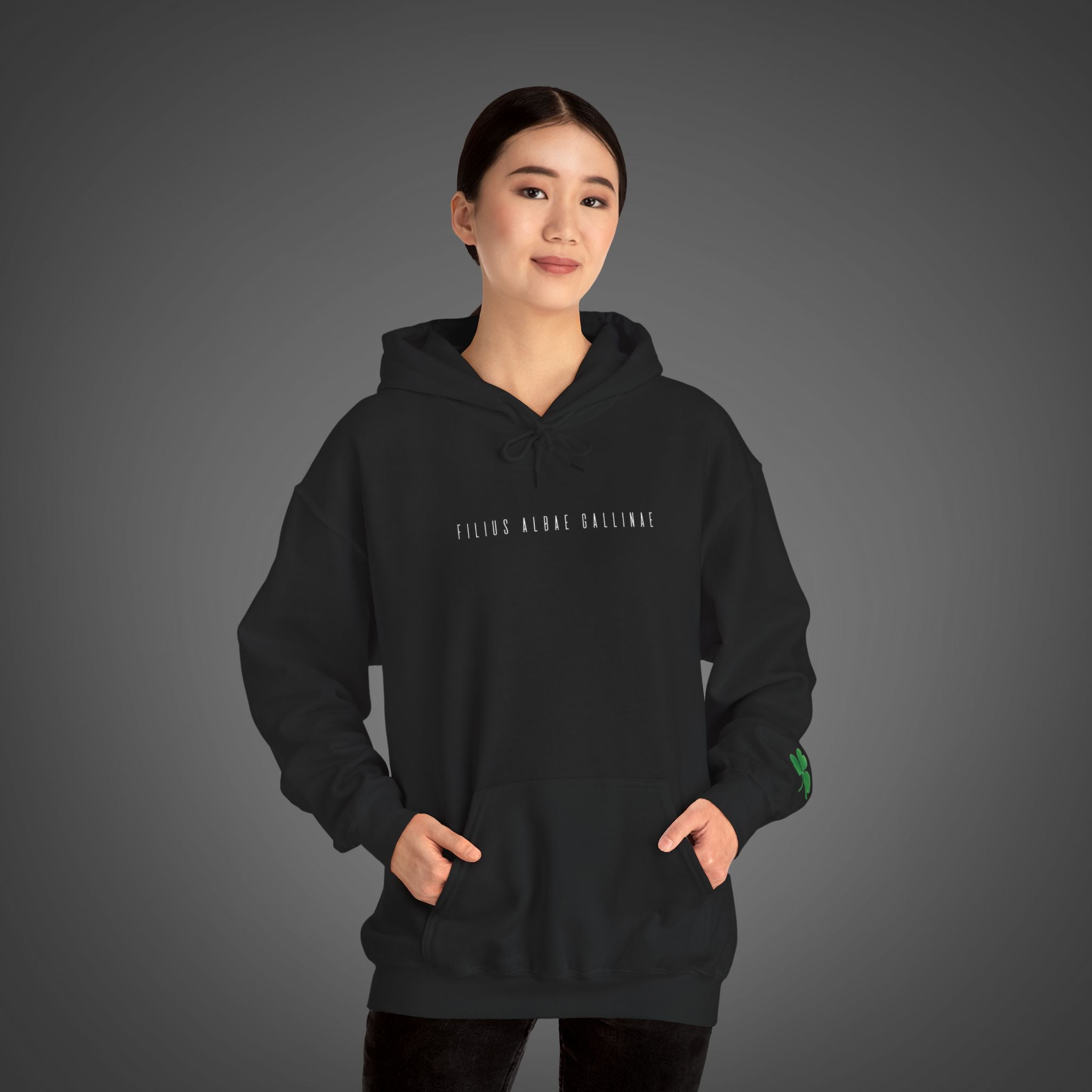 Women's "Filius albae gallinae" - "A child of the white hen" Hoodie