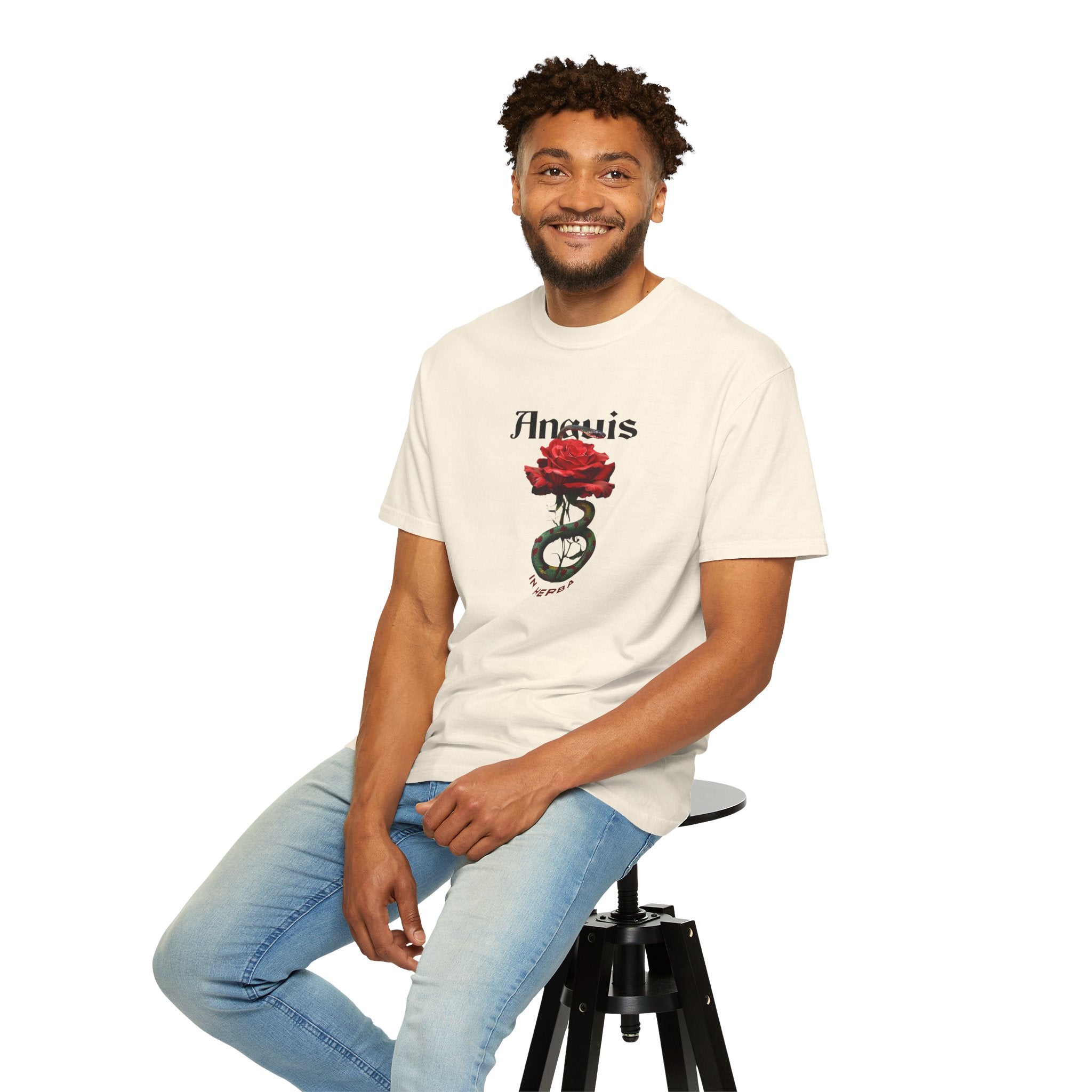 Men's Garment-Dyed "Anguis in herba" - "A snake in the grass" T-Shirt