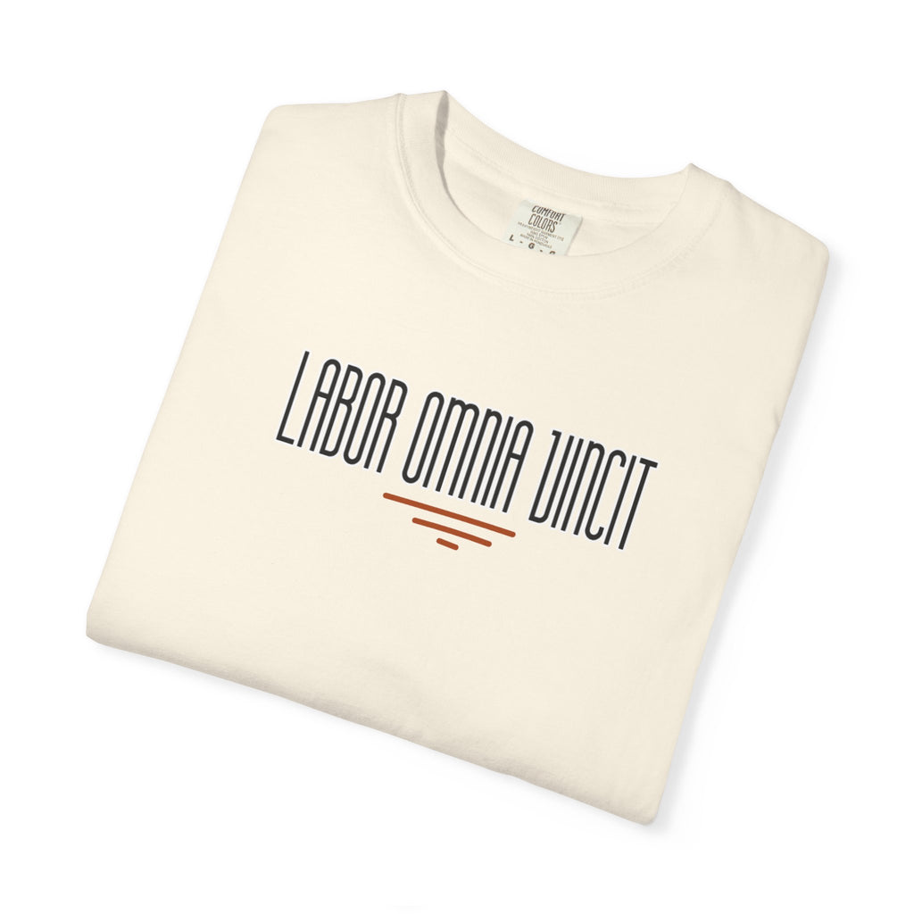 Women 's "Labor Omnia Vincit " - "Work conquers all" T-shirt