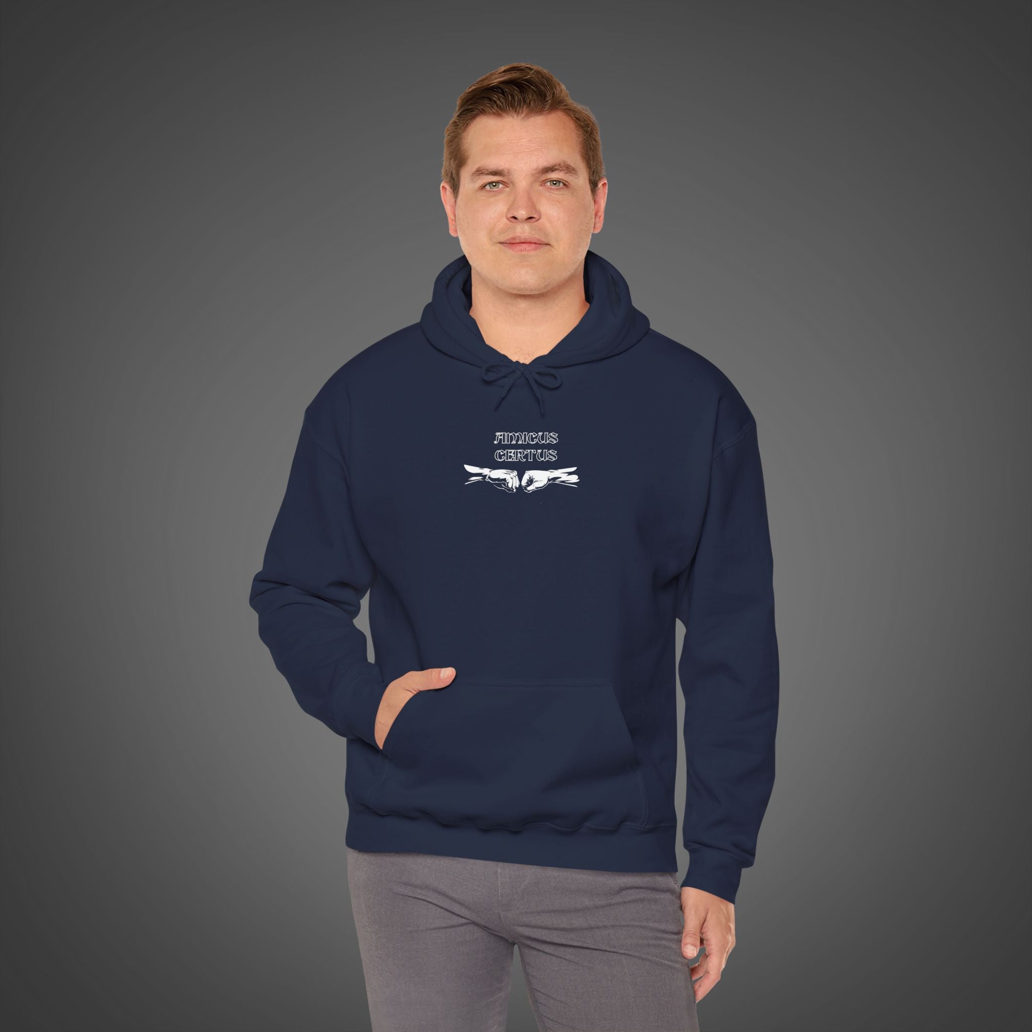Men's "Amicus certus in re incerta cernitur - "A true friend is known in time of need" Hoodie