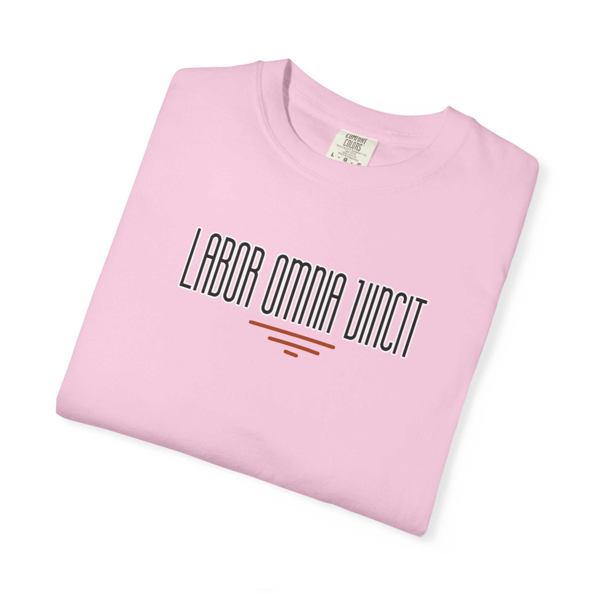 Women 's "Labor Omnia Vincit " - "Work conquers all" T-shirt