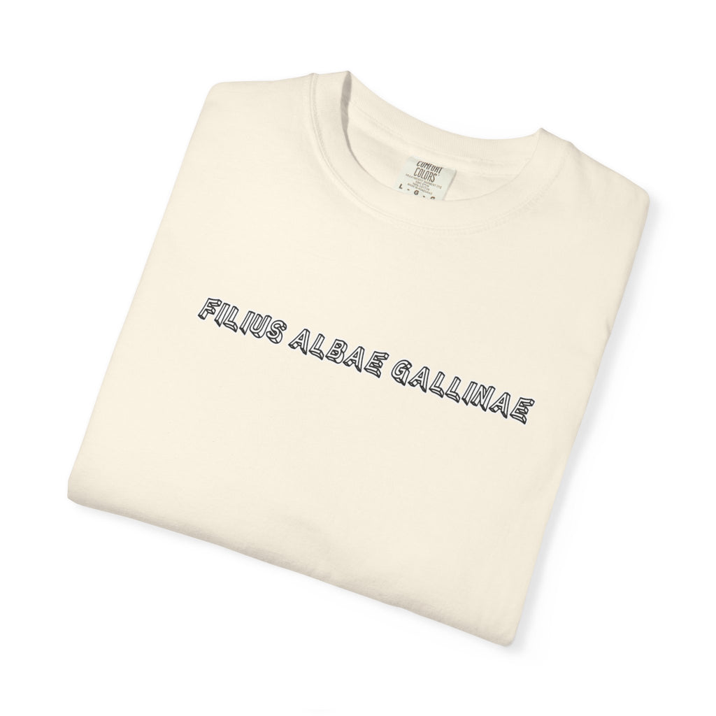 Men's "Filius albae gallinae" - "A child of the white hen" T-Shirt