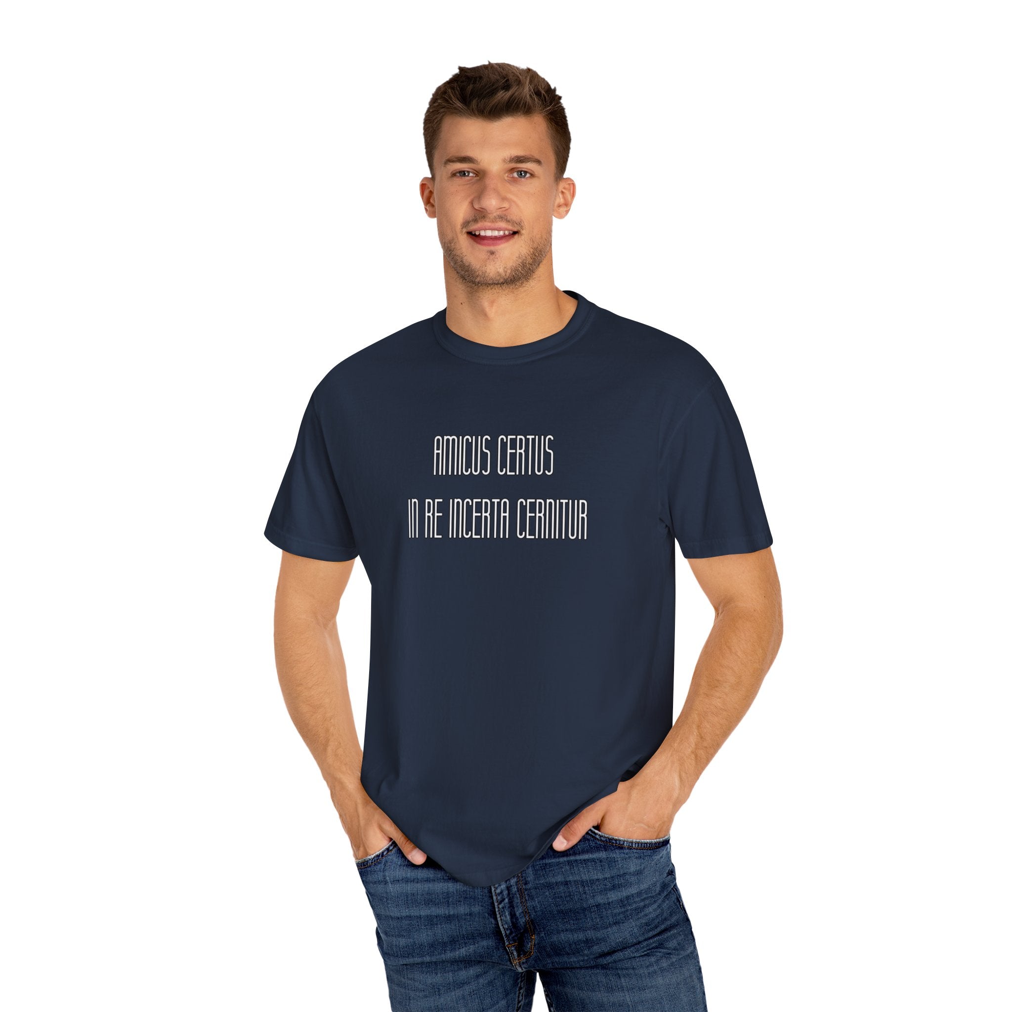 Men's "Amicus certus in re incerta cernitur - "A true friend is known in time of need" T-Shirt